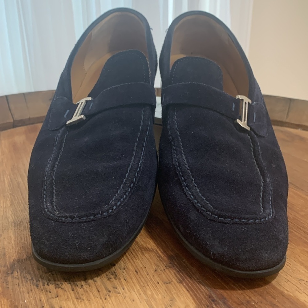 Magnanni | Blue Suede Slip On Loafers Shoes 9.5 M - Picture 4 of 16